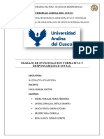 Trabajo de Investigacion Formativa Y Responsabilidad Social: Universidad Andina Del Cusco