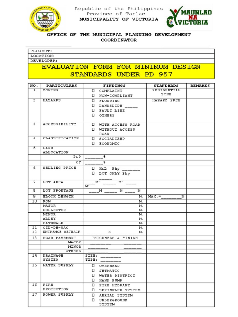 Evaluation Form PD 957 1 | PDF | Environmental Science | Environmental ...