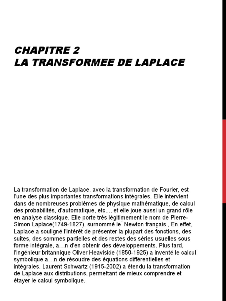 Introduction à la Transformée de Laplace | PDF | Transformation de ...