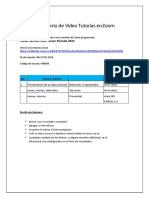 Calendario de Video Tutorias Zoom TERCER Periodo 2022 Sección 1101