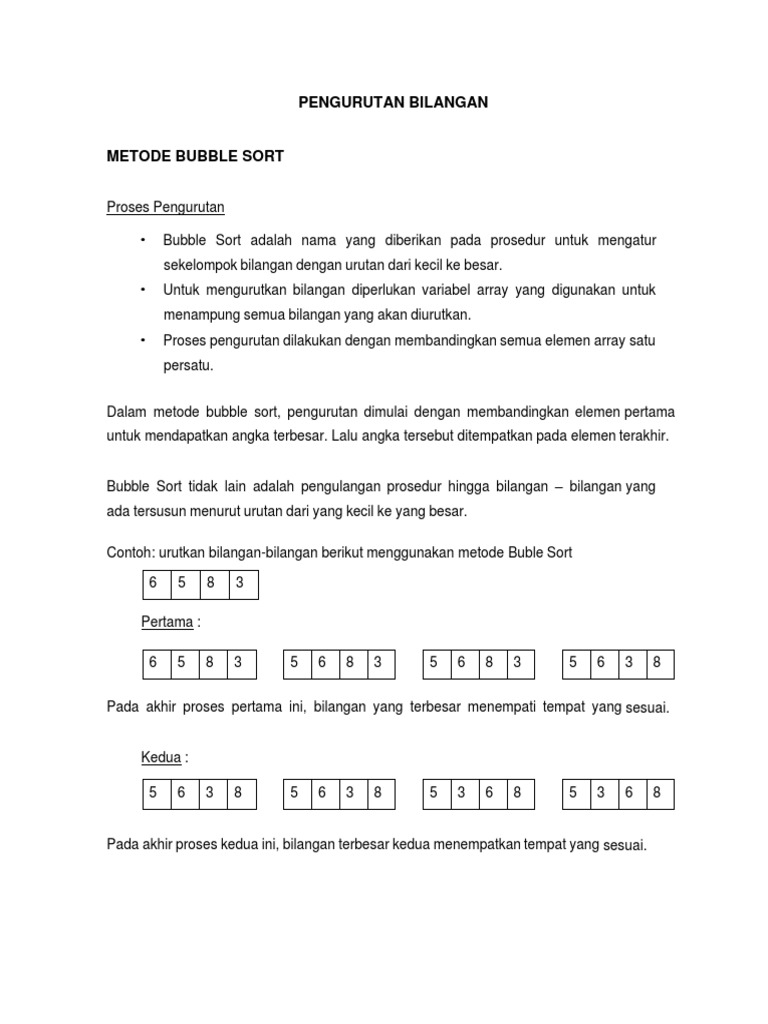 Metode Pengurutan: Bubble dan Selection | PDF