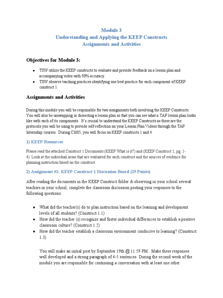 Module 3 - Assignments and Activities | PDF | Lesson Plan | Teachers