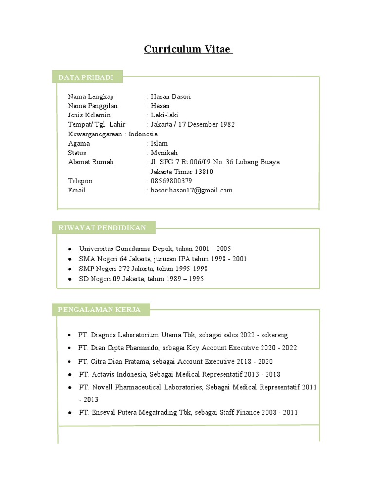 CV Hasan Basori | PDF