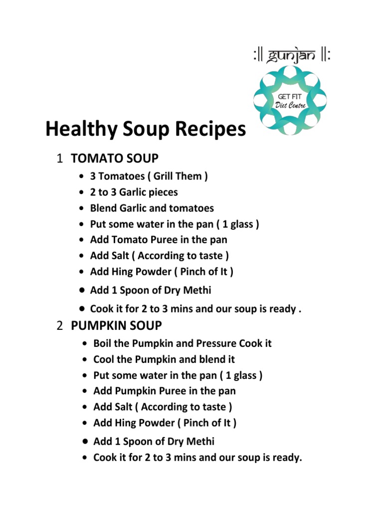 Healthy Soup Recipes | PDF