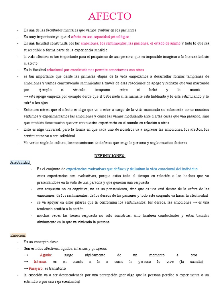 Afecto | PDF | Las emociones | Depresión (estado de ánimo)