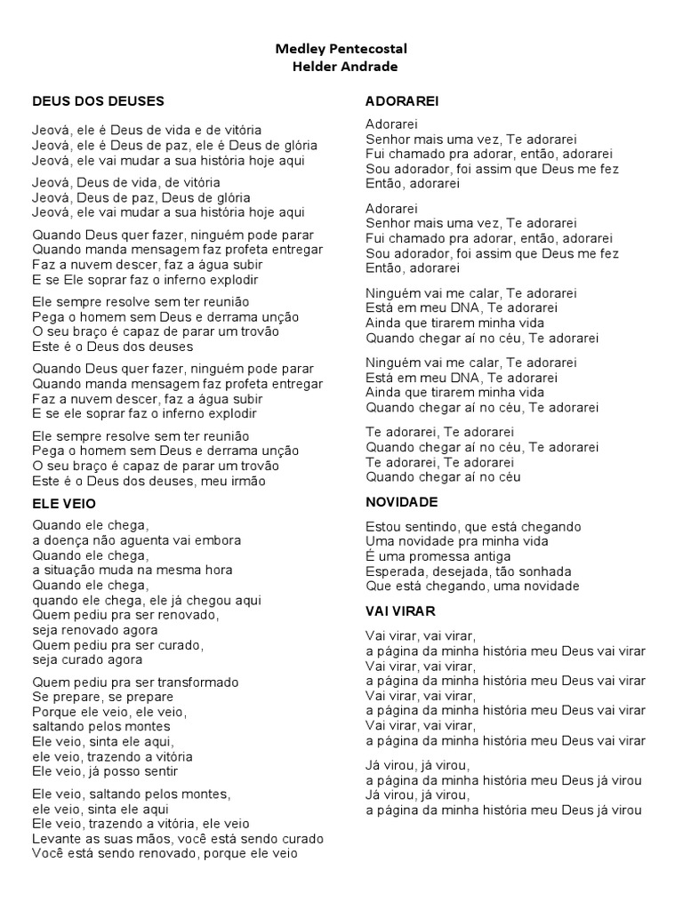 Medley Pentecostal Pdf