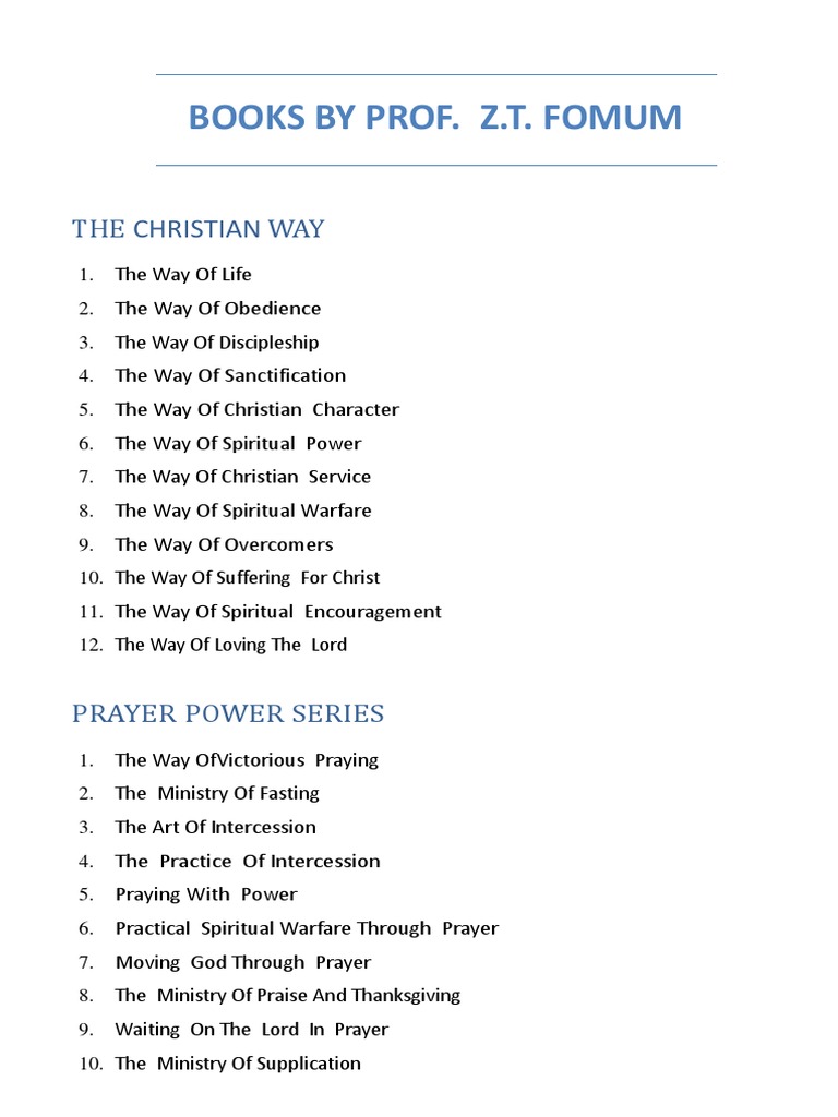 Books by ZTF (EN) | PDF | Prayer | Deliverance Ministry