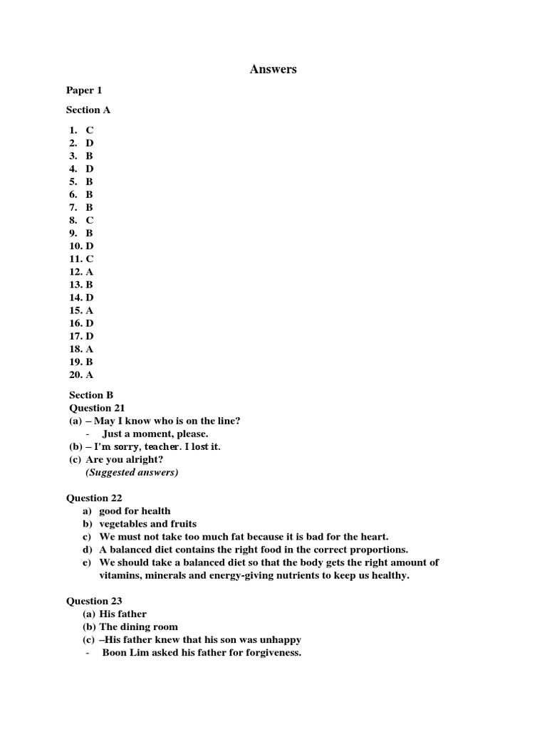 BI Paper 1 Answers Summary | PDF