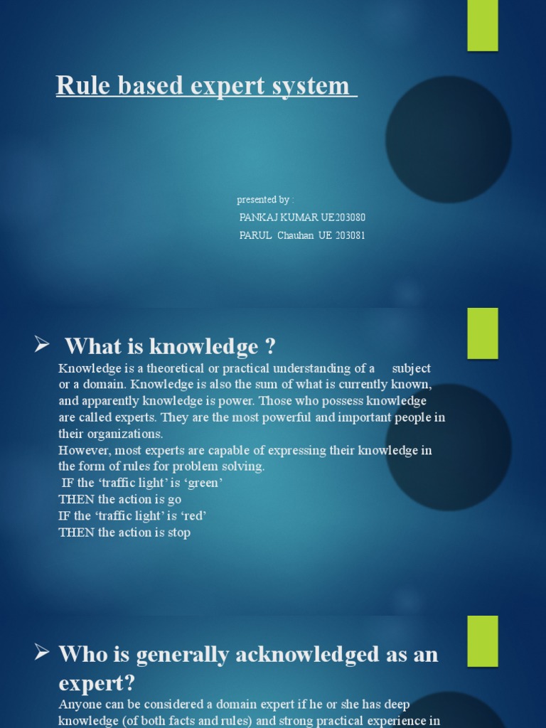 Rule based expert system pdf expert knowledge