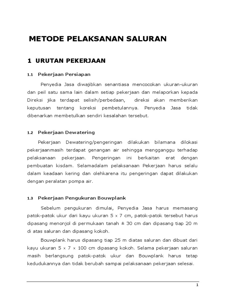 Metode Pekerjaan Saluran Inovasi | PDF