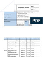 Programa de Auditoria Alimentos