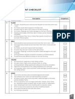 Quick checklist for internal finishes assessment