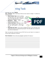 Chapter Ii - Learning Task - Historical Background of Philippine Literature