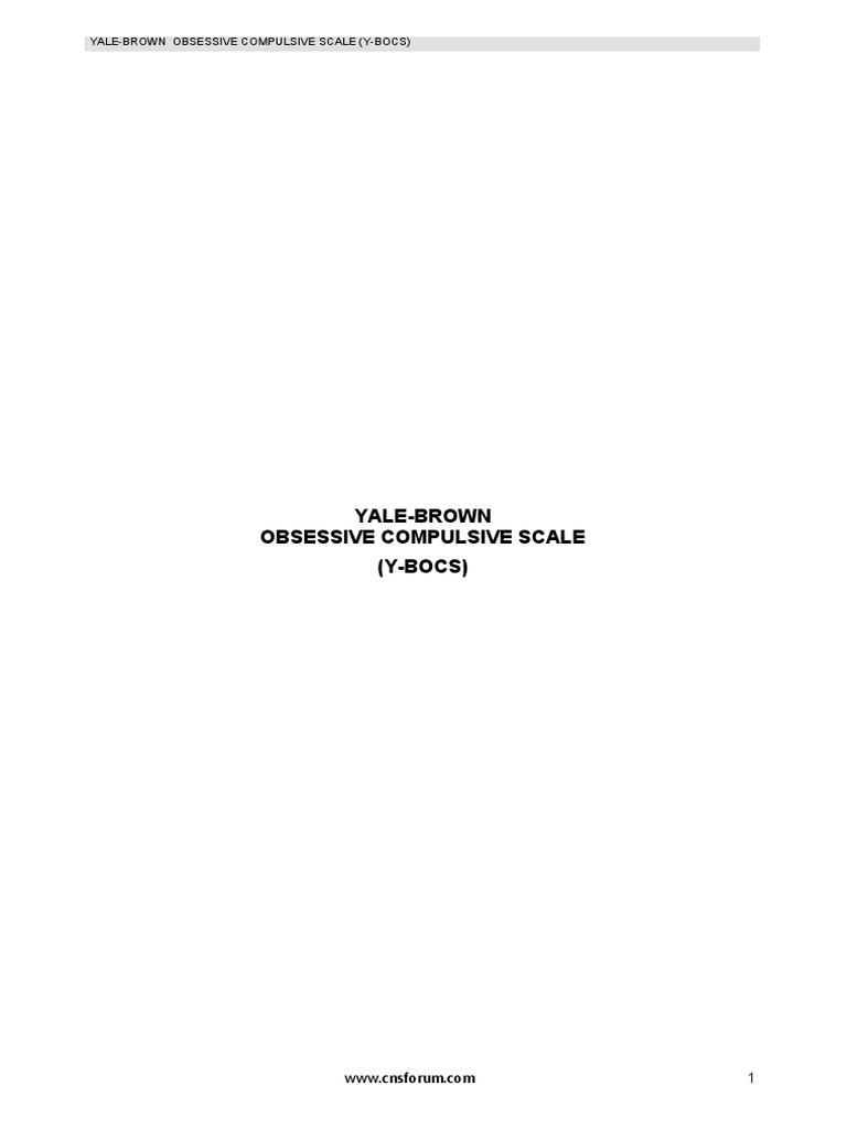 YBOCS | Download Free PDF | Obsessive–Compulsive Disorder | Behavioural ...