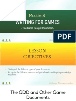 (M8 - MAIN) Writing For Games - The Game Design Document