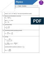 Gravitation - Formulae Sheet - 11th - CBSE - Gravitation - Formulae Sheet