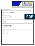 Motion in A Straight Line - Formulae Sheet - Chapter 03 Motion in Straight Line-Formula