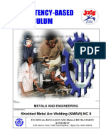 Competency-Based Curriculum for Shielded Metal Arc Welding (SMAW) NC II