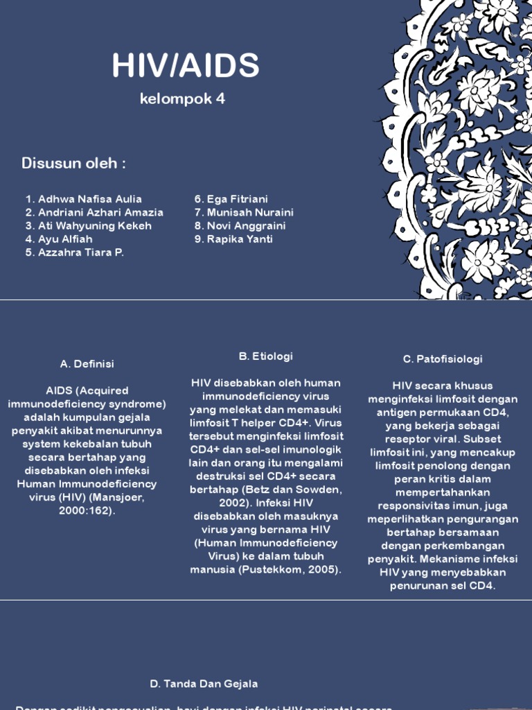 HIV/AIDS: Dokumen Tentang Definisi, Etiologi, Patofisiologi, Tanda dan ...