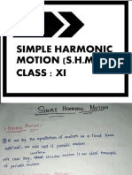 Simple Harmonic Motion Notes (S.H.M) XI