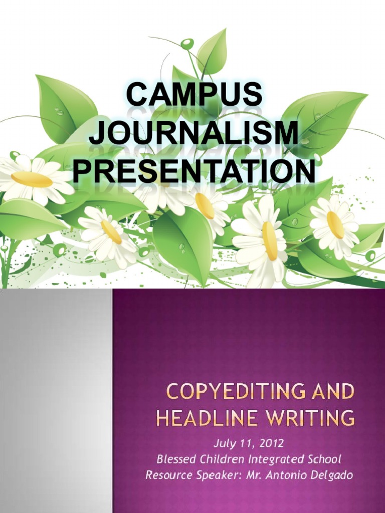 Copy Reading and Headline Writing Powerpoint | Download Free PDF ...
