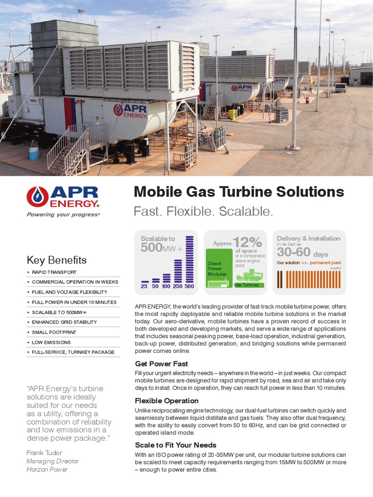 Mobile Gas Turbine Solutions PDF Gas Turbine Electrical Grid