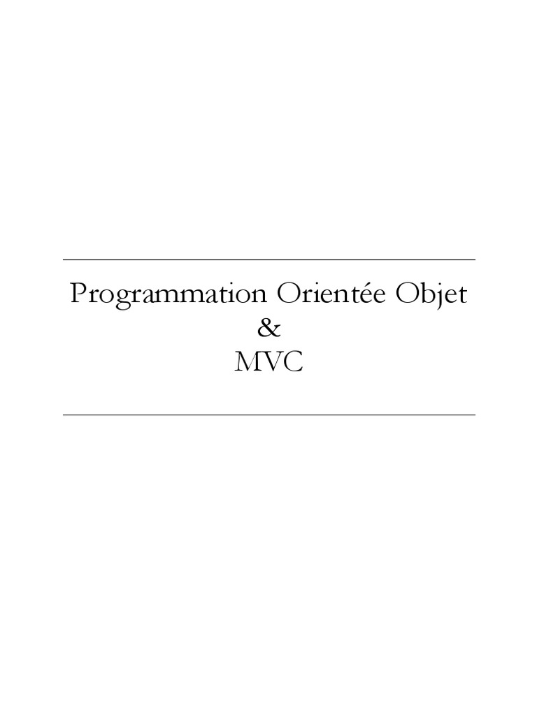 POO et MVC : Concepts Essentiels | PDF | Classe (informatique ...