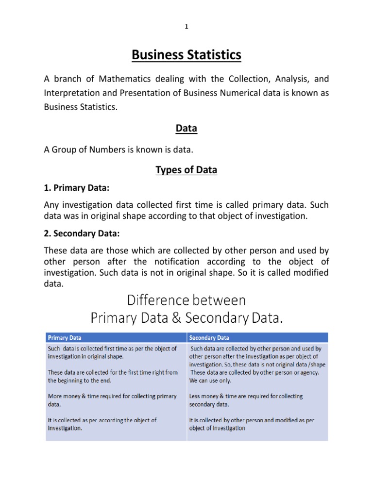 Business Statistics | PDF | Mean | Arithmetic