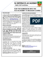 Application For Admission Into The NDA 75RC Oct 2022