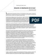 Oscar García BAJO LA GLOBALIZACIÓN, LA IDEALIZACIÓN DE LO .