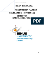 Panduan Bisanara ENTR6511 Entrepreneurship Market Validation Semester Ganjil 2021-2022