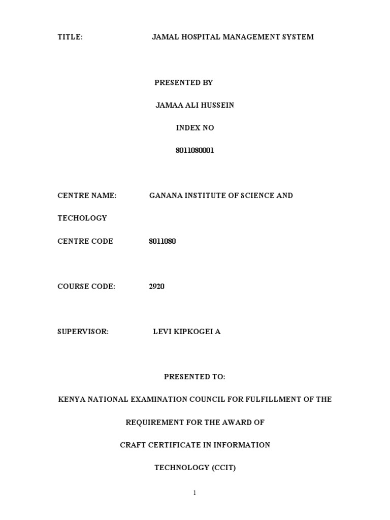 Hospital Management System | PDF | Databases | Sql