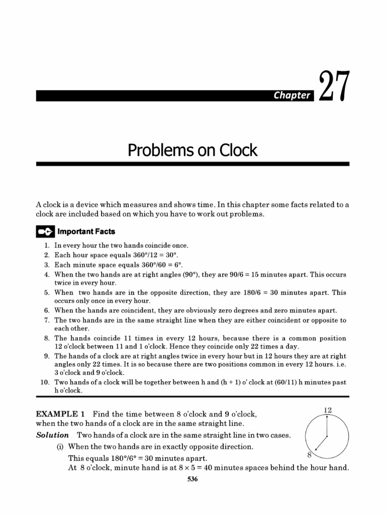 Problems On Clocks PDF