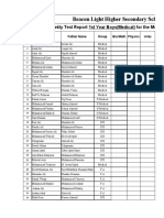 Aspire College Marks Sheet Weekly Report Performa