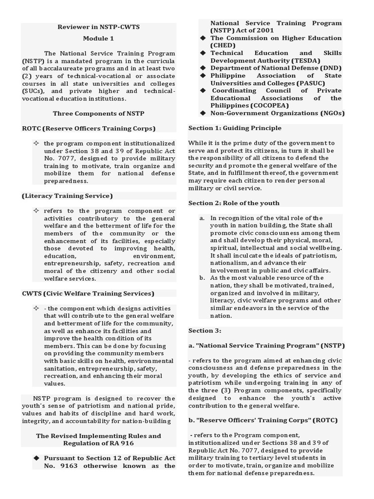 CWTS Reviewer Module 1 4 | PDF