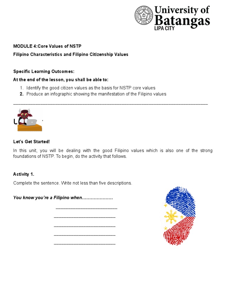 NSTP MODULE 3 Core Values PDF Justice Crime & Violence