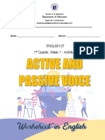 Q1 G7 Worksheet Active and Passive Voice