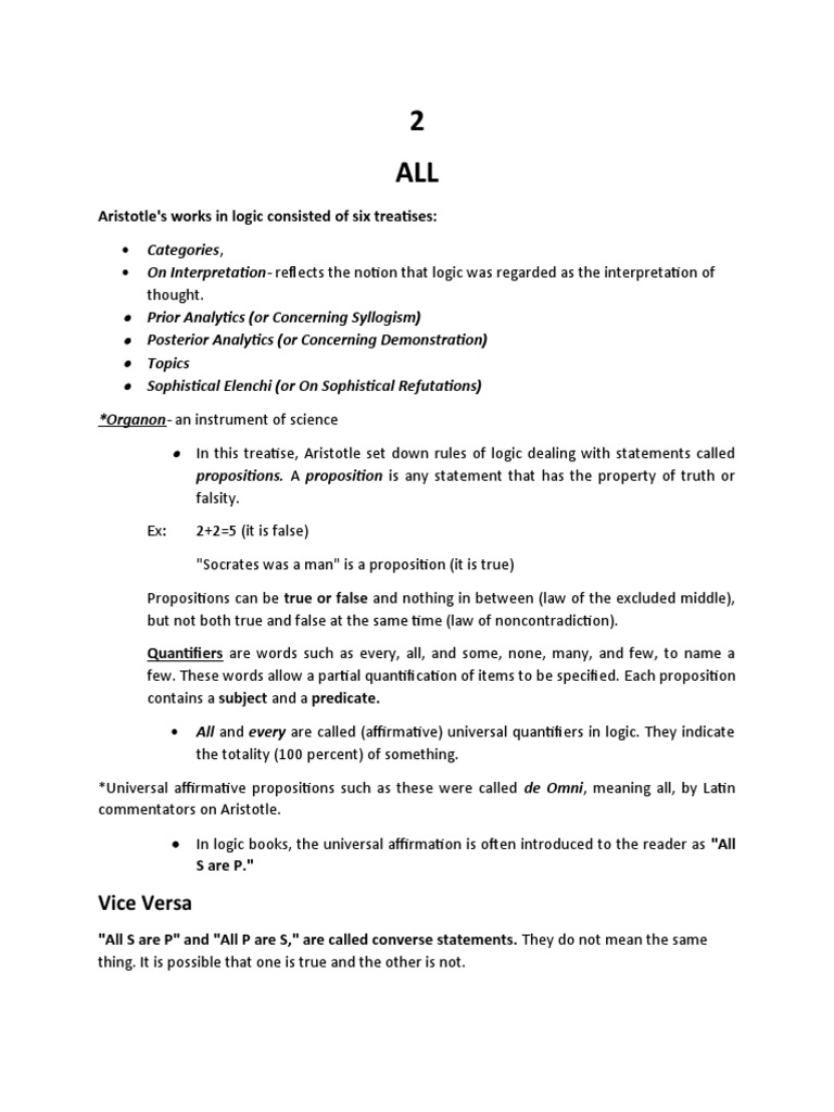 Logic Chapter 2 Sentence Outline PDF Logic Proposition