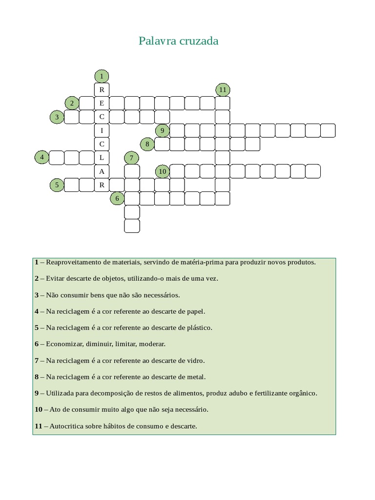Palavra Cruzada | PDF