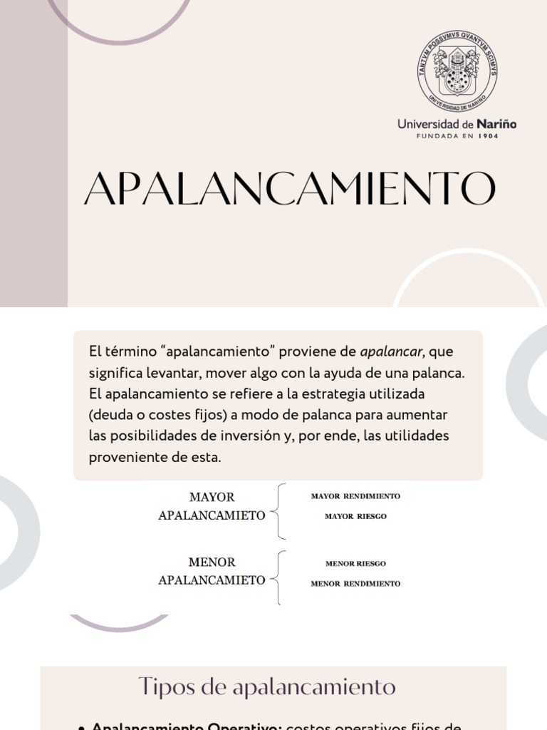 Tipos de Apalancamiento Financiero y Operativo | PDF