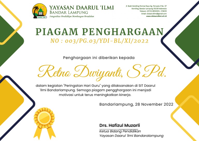 Blue and Yellow Minimalist Employee of The Month Certificate | PDF