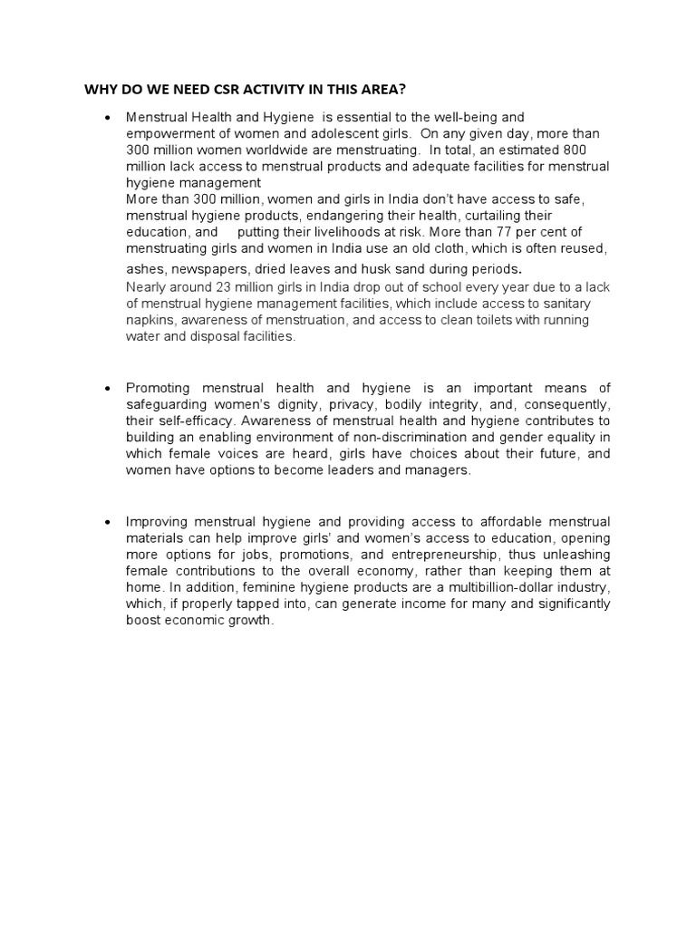 Why Do We Need CSR Activity in This Area PDF