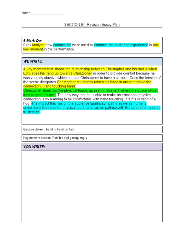 Edexcel drama section b revision pdf