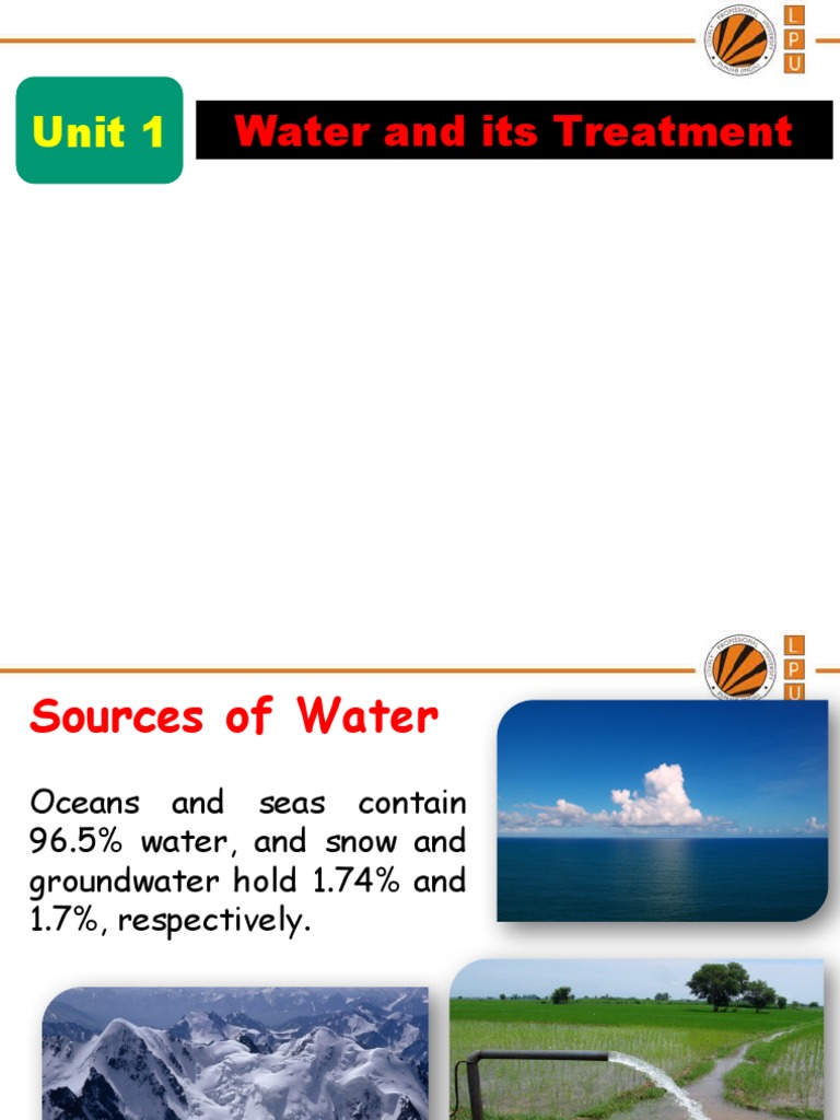 Water and Its Treatment Unit 1 PDF Alkalinity Sodium Carbonate