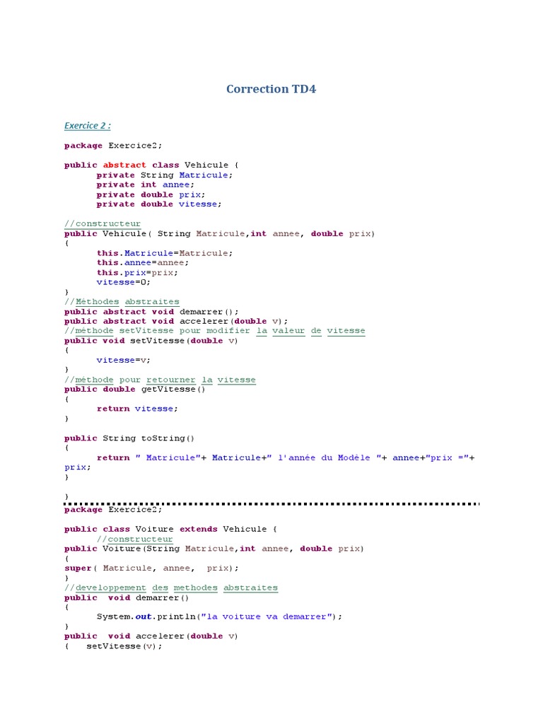 Gestion de véhicules en Java | PDF | Programmation informatique | Génie ...