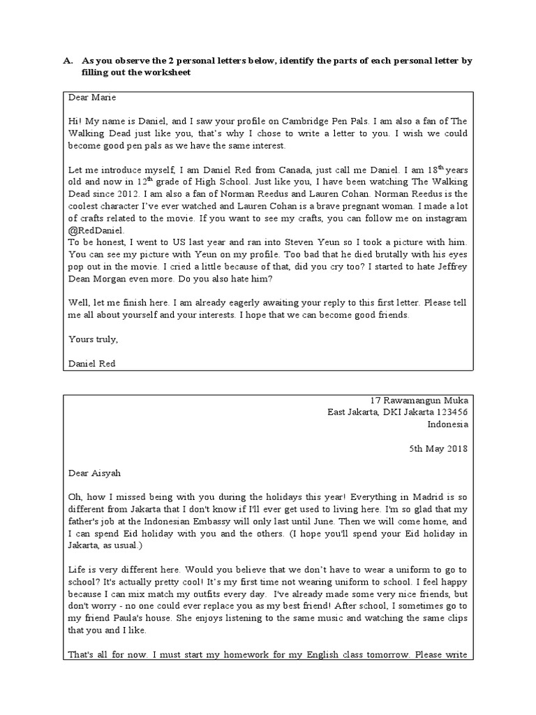 Analyzing Personal Letters Structure | PDF