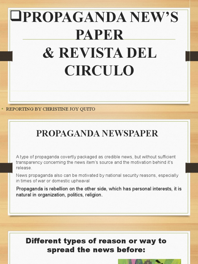 Propaganda News Paper | PDF