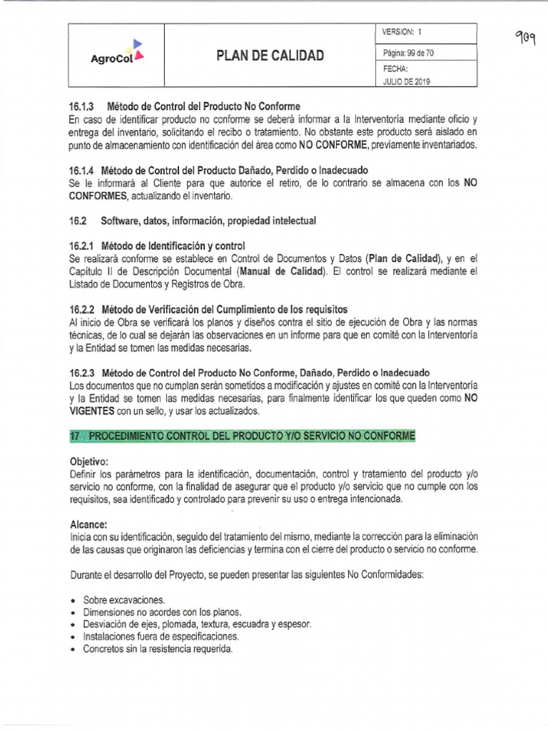 Plan de Calidad 2 | PDF