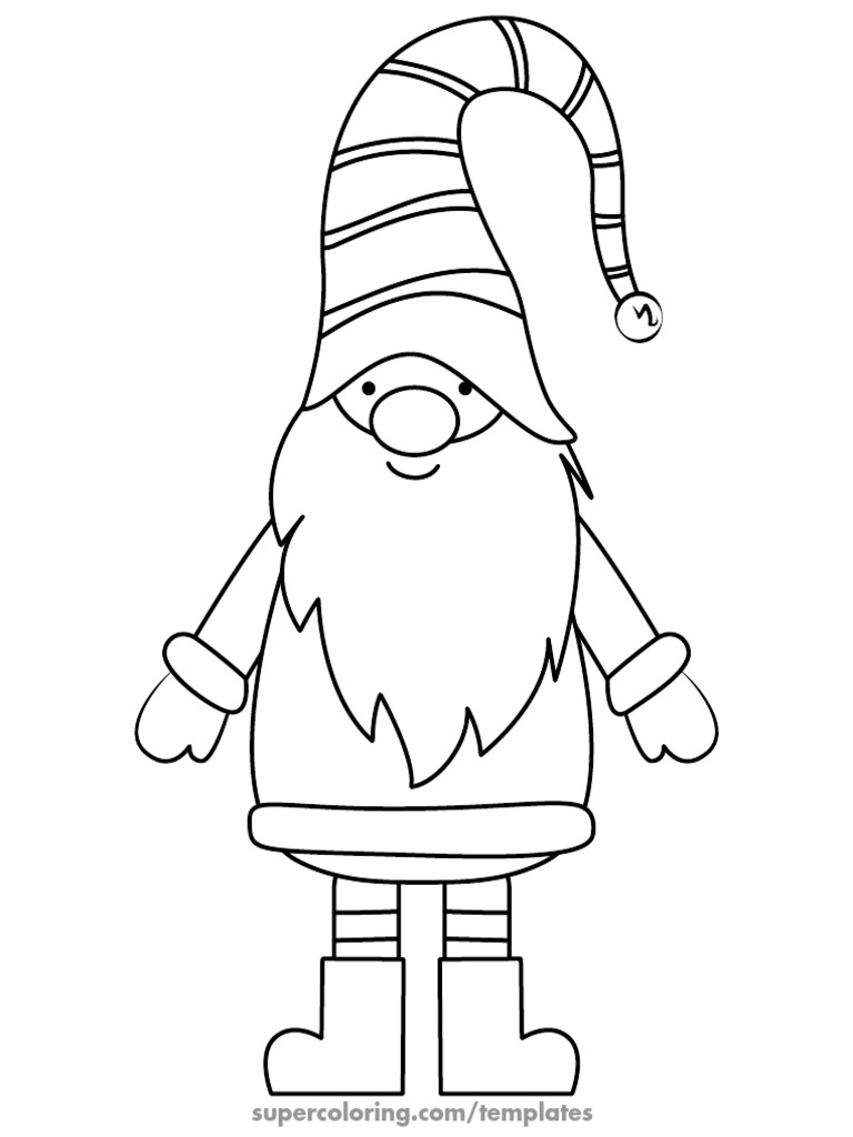 Christmas Gnome Outline Paper Crafts | PDF