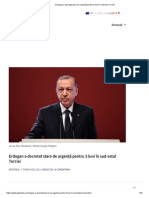 Erdogan A Decretat Stare de Urgență Pentru 3 Luni În Sud-Estul Turciei